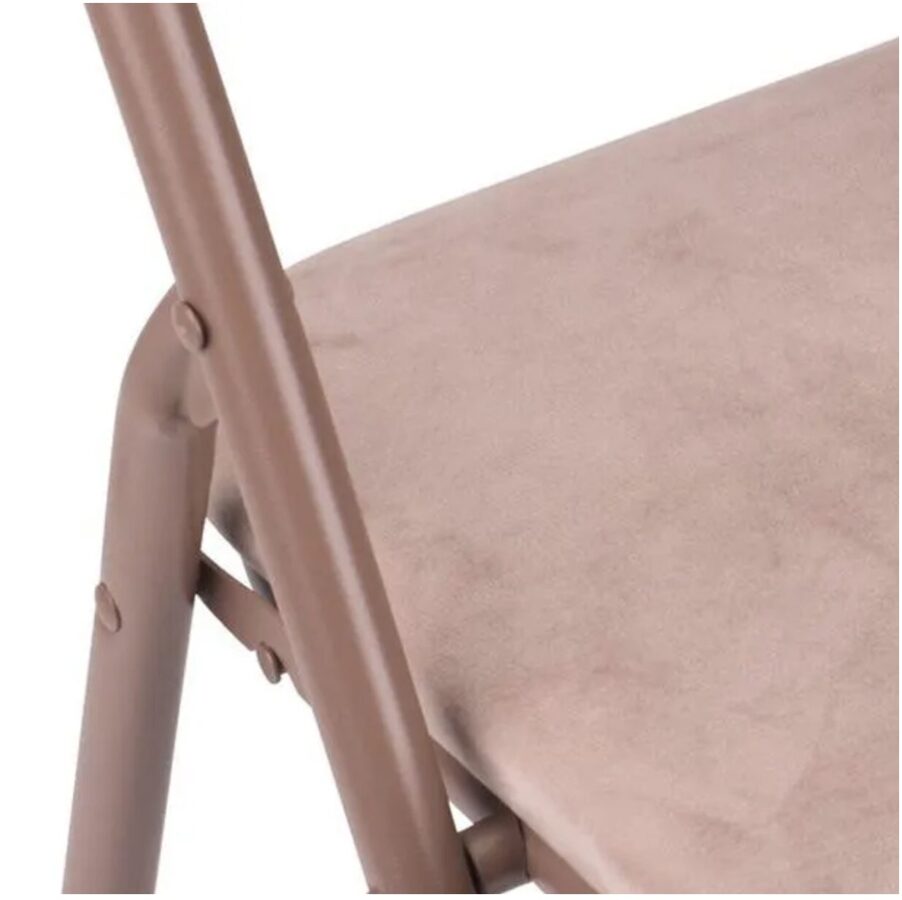 Saliekams rozā velveta krēsls