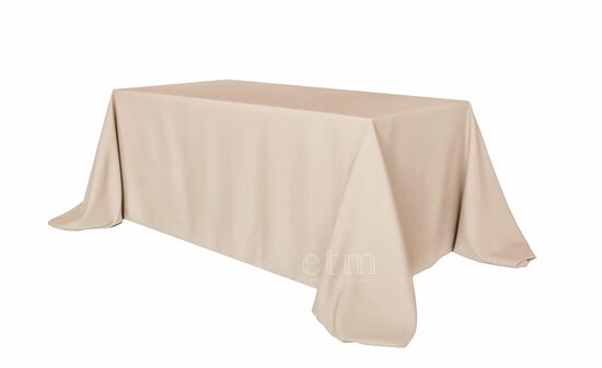 Gaišs kapučīno / smilšu toņa taisnstūra galdauts, 2,50 x 3,50m, noma