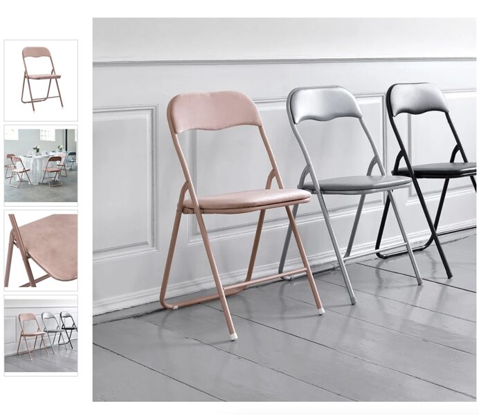 Saliekams rozā velveta krēsls